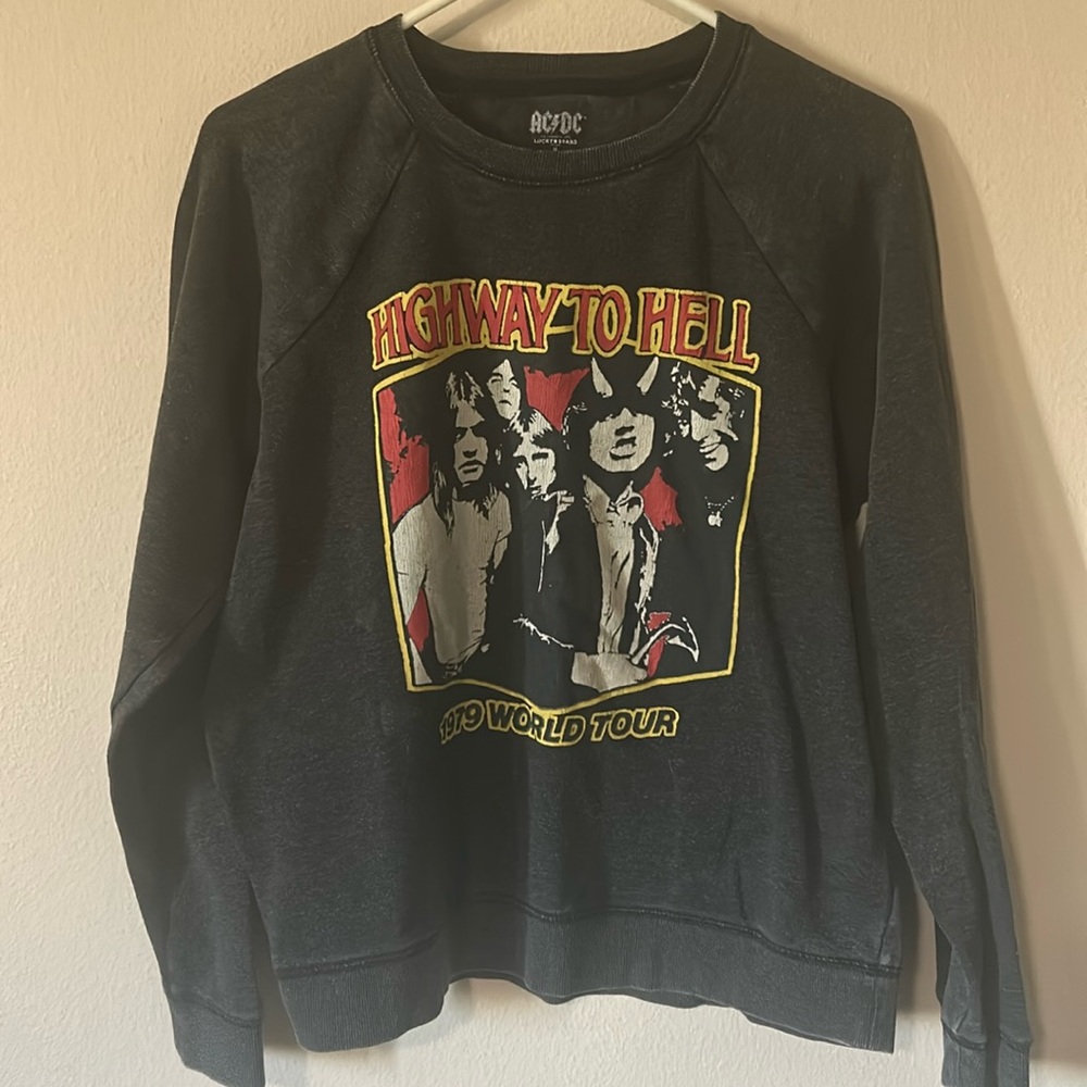 AC/DC Exclusive for Lucky Brand - charcoal gray crewneck - M